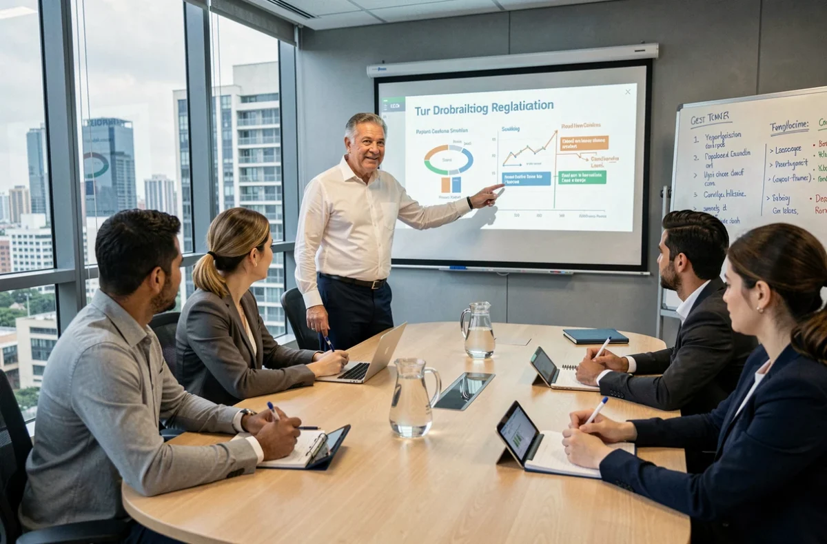 Equipe de RH em reunião discutindo impactos da atualização da legislação trabalhista brasileira em 2026